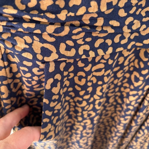 Boden Abigail Dress Navy Leopard Print Long Sleeve Stretchy Jersey Size 14 US - Picture 6 of 8